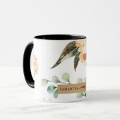 花モダン黄&クラフトパーソナライズされたギフト マグカップ (正面左)