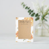 花モダン黄&クラフト収入保持者 名刺 (スタンド正面)