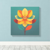 花モダン キャンバスプリント (インサイチュ (ウッドフロア))