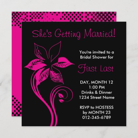 花モダン 招待状 (正面/裏面)