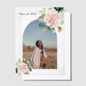 花モダン | 金ゴールドダストアーチ写真 ベラム紙招待状 (オフセット)