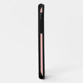 花モノグラムのと黒いピンクのストライプ模様 Case-Mate iPhoneケース (裏面/左)