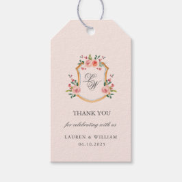 花モノグラムの付き結婚紋 ギフトタグ