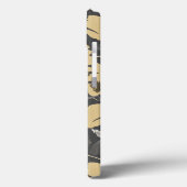 花モノグラムの柄グレー黄 Case-Mate iPhoneケース (裏面 / 左)