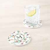 花モノグラムの模様 コースター (側面)