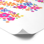 花モノグラムフローラ文字M ポスター (角)