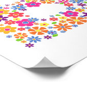 花モノグラムフローラB ポスター (角)