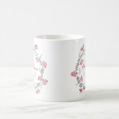 花モノグラムマグカップ コーヒーマグカップ (中央)