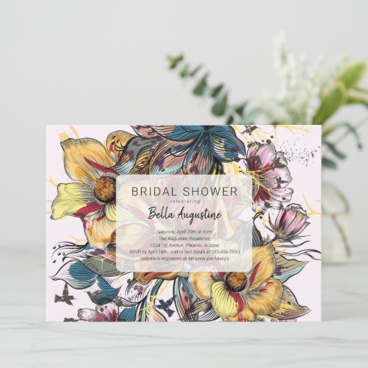 花ユニークはっきりしたのブライダルシャワー 招待状 (スタンド正面)