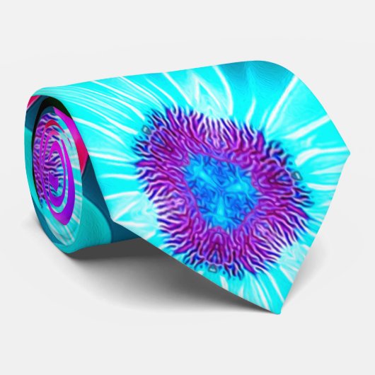 花ユニークカラフル模様 ネクタイ (ロール)