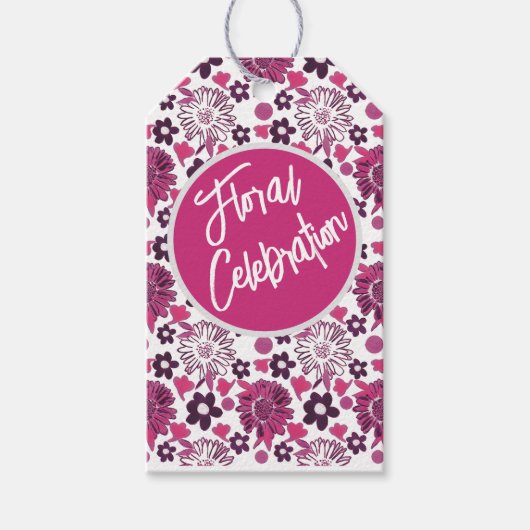 花ユニークスタイリッシュ柄 ギフトタグ (正面)