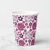 花ユニークスタイリッシュ柄 紙コップ (裏面)