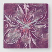 花ユニーク時計スタイル スクエア壁時計 (正面)