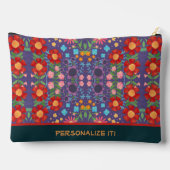 花ユニーク柄おもしろいカスタムアクセサリーバッグ アクセサリーポーチ (裏面)