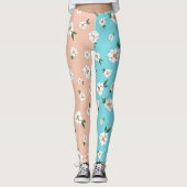 花ユニーク柄花二色 レギンス (正面)