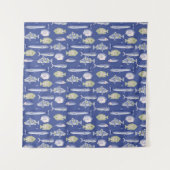 花ユニーク柄 タペストリー (正面)