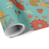 花ユニーク柄 ラッピングペーパー (ロールコーナー)