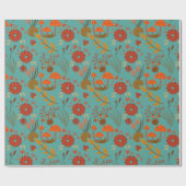 花ユニーク柄 ラッピングペーパー (フラット)