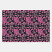 花ユニーク柄 – 混色 ラッピングペーパーシート (正面)