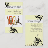 花ユリのヨガのデザインの木の姿勢 名刺 (正面/裏面)