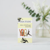 花ユリのヨガのデザインの木の姿勢 名刺 (スタンド正面)