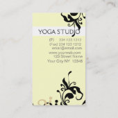 花ユリのヨガのデザインの木の姿勢 名刺 (裏面)