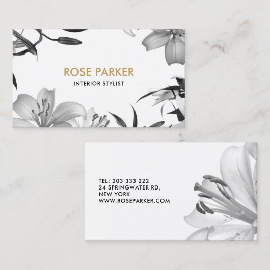 花ユリの名刺 名刺 (正面/裏面)