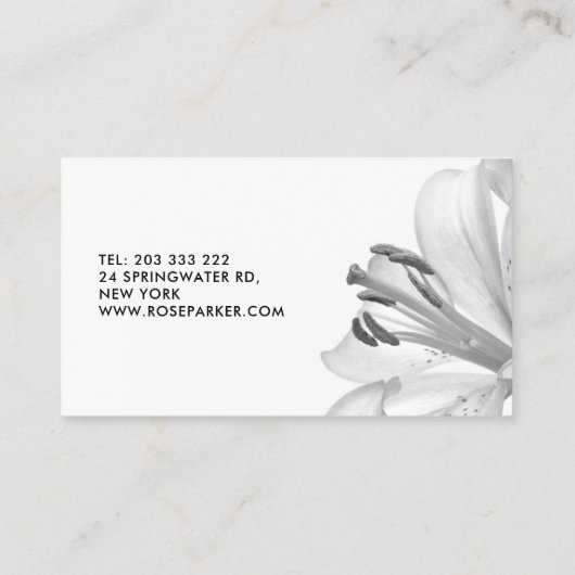 花ユリの名刺 名刺 (裏面)