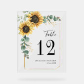 花ユーカリひまわり結婚式テーブル番号 アクリルサイン (正面)