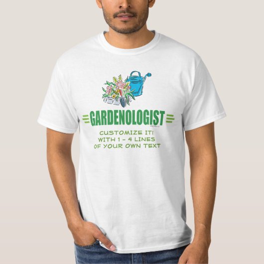花ユーモアのある園芸 Tシャツ (正面)