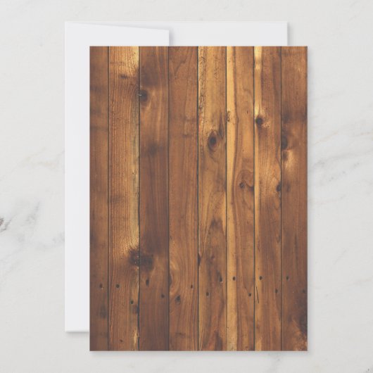 花ライトは木製のブライダルシャワーの招待をひもでつなぎます 招待状 (裏面)