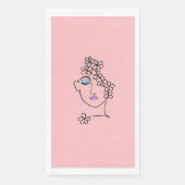 花ラインアートピンクの女性 (正面)