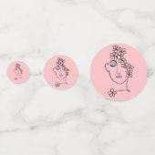 花ラインアートピンクの女性 コンフェッティ (裏面)