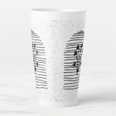 花ラインアート カフェラテマグ (正面)