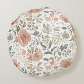 花ラインパターン丸い枕カバー ラウンドクッション (裏面)