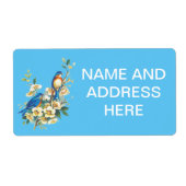 花ラベル付きの青い鳥 ラベル (正面)