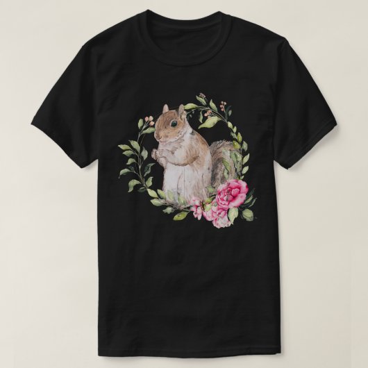 花リス Tシャツ (デザイン正面)