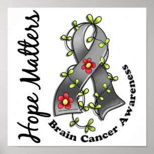 花リボン4 Hope Matters Brain Cancer ポスター