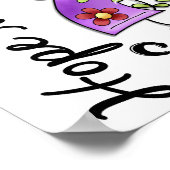 花リボン4 Hope Matters General Cancer ポスター (角)