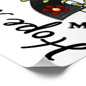 花リボン4 Hope Matters Melanoma ポスター (角)