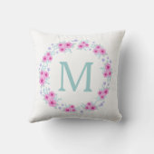 花リースカスタムモノグラム クッション (裏面)