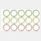 花リースカラフル国の防水ラベル ラベル (シート)