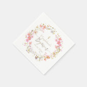 花リースバプテスマ スタンダードカクテルナプキン (角)