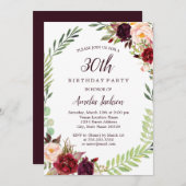 花リースブルゴーニュ30歳 招待状 (正面/裏面)