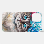 花リース油絵の猫。ウィンテ Case-Mate iPhoneケース (裏面 (横))