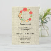 花リース誕生日 招待状 (スタンド正面)