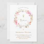 花リース |バプテスマ招待状 招待状 (正面)