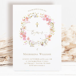 花リース |バプテスマ招待状 招待状