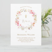 花リース |バプテスマ招待状 招待状 (スタンド正面)