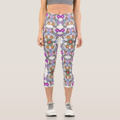 花レースのようのピンク カプリレギンス (正面)